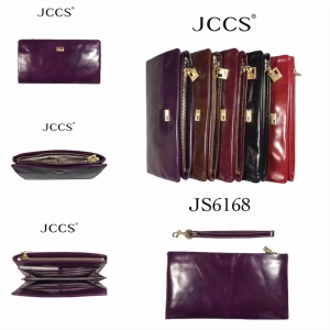 Women's leather purse JCCS, red and burgundy