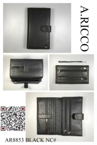 men's leather wallet Alfa Ricco ,BLACK