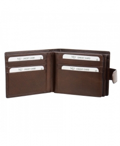 Men's leather wallet "MARTA POINTI" brown leather
