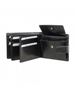 Men's leather wallet "MARTA POINTI" BLACK leather