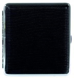 Cigarette case, black leather