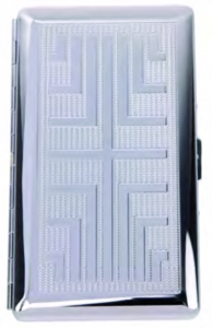 Cigarette case, chrome, with mirror