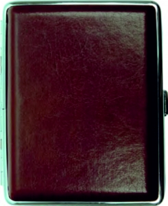 Cigarette case, brown leather