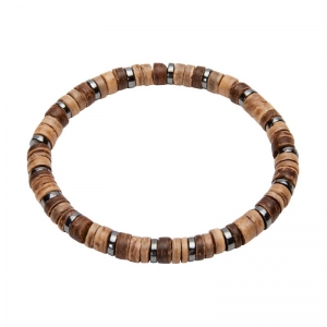 Bracelet - "VIRO" - XL - Coconut Hematite (wide wood)