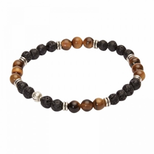 Bracelet "VIRO" - tiger's eye, lava stone with element.