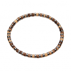 Мужской браслет "VIRO" - XL - Кокосовый гематит (узкая древесина)